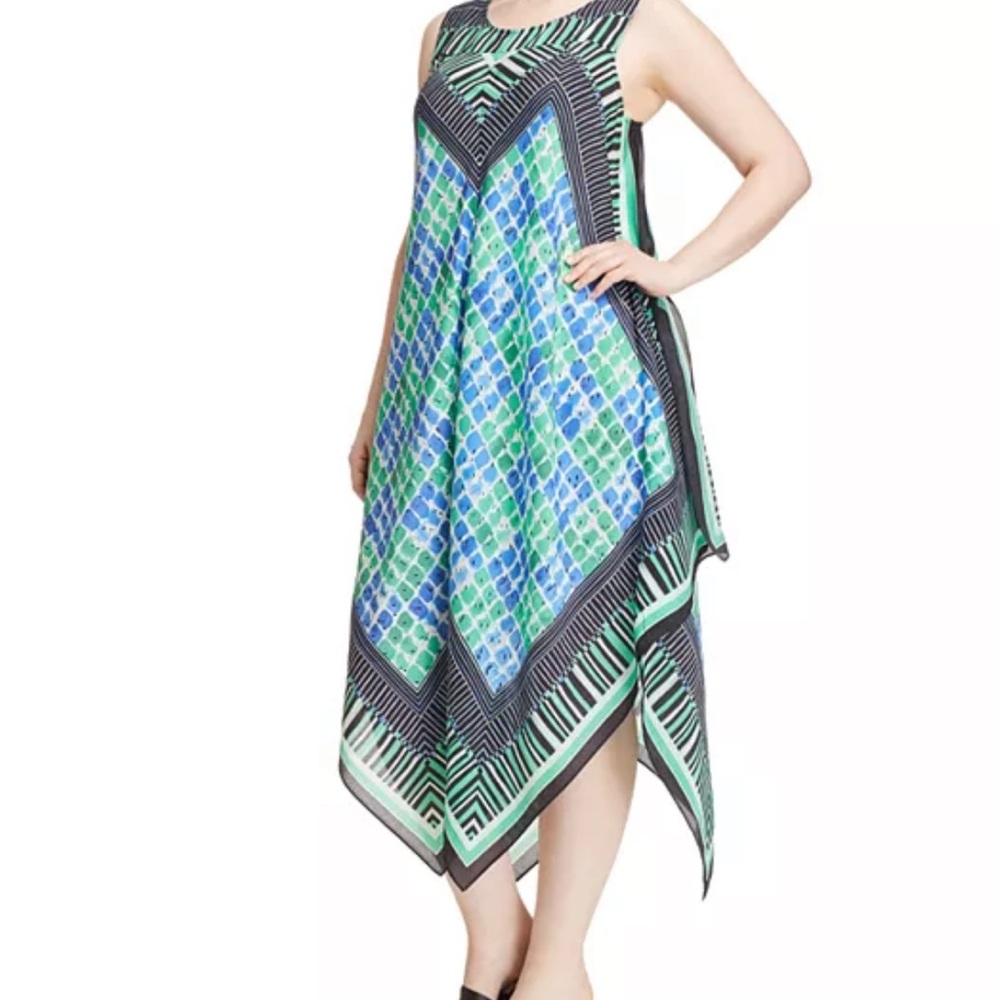NIC+ZOE Asymmetrical Blue and Green Dress